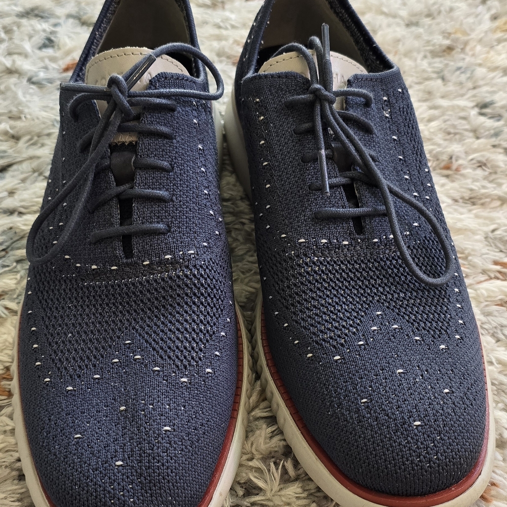Men's Cole Haan ZEROGRAN Navy Knit Oxford Shoes